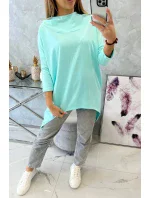 Mikina s potiskem kola mátová Mikina s potiskem kola mátová