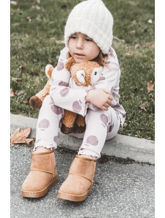 Dětské Teplé Sněhule Semišové Velbloud Gooby Dětské Teplé Sněhule Semišové Velbloud Gooby