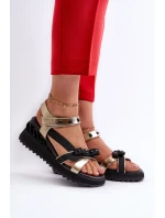 Dámské Sandály S Mašlí D&A CR956 Zlaté