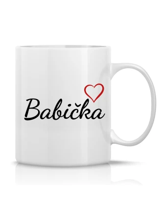 BABIČKA - klasický bílý keramický hrníček 300 ml