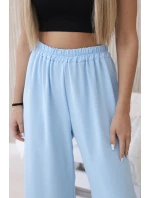 Dámské široké kalhoty 29400 Světle modrá - K-Fashion Dámské široké kalhoty 29400 Světle modrá - K-Fashion