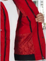 Pánská zimní bunda s kapucí červená FashionStreet TX4983