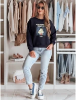 Dámská oversize mikina s potiskem GOOSHY navy blue FashionStreet BY1428