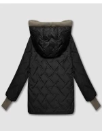 Černá dámská bunda s úpletovými vsadkami S'West (B8561-1)