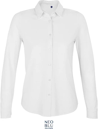 NEOBLU Basile Women Piqué halenka s dlouhým rukávem 24.3791 optic white NEOBLU Basile Women Piqué halenka s dlouhým rukávem 24.3791 optic white