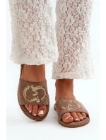 Dámské Ploché Žabky S Cekulemi S.Barski KV27-052 Hnědé