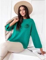 Dámský oversize svetr GAIA zelený FashionStreet MY2008 Dámský oversize svetr GAIA zelený FashionStreet MY2008