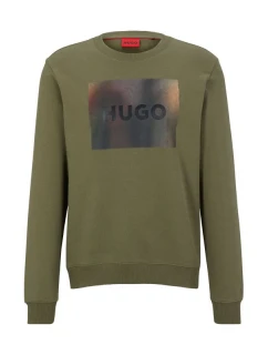 Hugo Boss pánská bavlněná pletená mikina s potiskem zelená (50488906-345) pánské