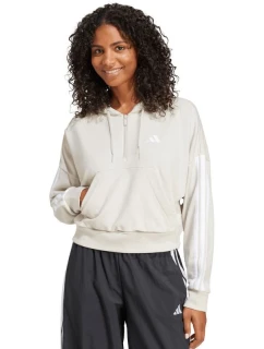 Dámská mikina adidas Essentials French Terry Quarter-Zip Hoodie beige JN1958