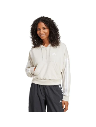 Dámská mikina adidas Essentials French Terry Quarter-Zip Hoodie beige JN1958