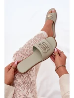 Ploché Dámské Pantofle S Ozdobným Detalem Zelené Nenitta