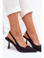 Dámské Sandály Na Podpatku Černé Lunira