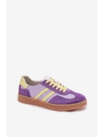Kožené Dámské Tenisky LR61-7059 Fialové