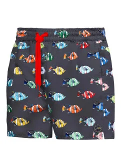 Pánské plavkové kraťasy Happy Self SM29-30 šedá-vzor - Self