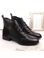 Filippo W PAW478A černé lakované zateplené boty s krokodýlem Filippo W PAW478A černé lakované zateplené boty s krokodýlem