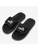 Pánské plážové žabky na suchý zip k bazénu černé Kubota