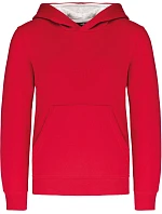Kariban K 453 Dětská kontrastní mikina s kapucí 20.K453 red/white Kariban K 453 Dětská kontrastní mikina s kapucí 20.K453 red/white