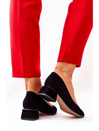 Semišové lodičky Lewski 3118 Černé