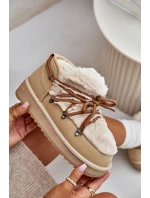 Nízké Sněhule Na Platformě S Kožešinou D.Franklin Béžové DFSH370011