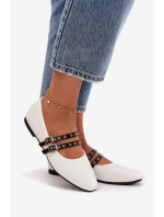 Dámské Baleríny S Paskami Bílé Deliora Dámské Baleríny S Paskami Bílé Deliora