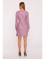 M871 Zavinovací šaty z tvídu - marsala M871 Zavinovací šaty z tvídu - marsala