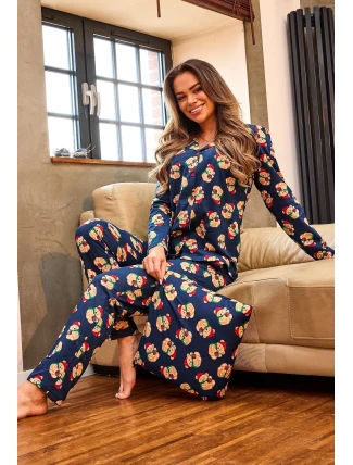 Cornette pyžamo 482/459 Teddy 5 délka/r Vánoce S-2XL dámské rozepínací