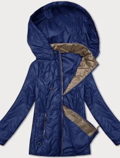 Modrá dámská prošívaná bunda s odepínací kapucí S'West (B8356-72)