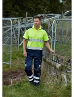 Yoko HVJ 220 Hi-Vis Piqué Polo 79.J220 hi vis yellow/navy Yoko HVJ 220 Hi-Vis Piqué Polo 79.J220 hi vis yellow/navy