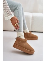 Dámské Velurové Sněhule Na Platformě Camel Nereviana