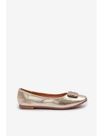 Eko kožené baleríny s ozdobou zlaté Tulnelia Eko kožené baleríny s ozdobou zlaté Tulnelia