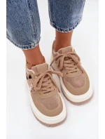 Zateplené dámské tenisky na platformě béžové Florinda