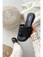 Dámské nazouváky na nízkém podpatku 78-192A Černé - Stephan Paris