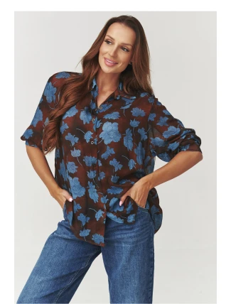 Košile s dlouhým rukávem model 219728 Makadamia Košile s dlouhým rukávem model 219728 Makadamia