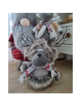 FURNISHED RENNIFER WITH ILLUMINATED TORCH Grey 20x35x47CM dětské