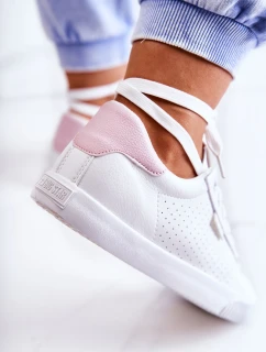 Dámské Kožené Tenisky BIG STAR HH274073 Bile-Růžové