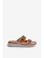 Dámské Pohodlné Sandały S Přezkami Hnědé Inblu CN000033