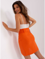 Oranžová zavinovací asymetrická sukně