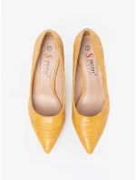Pěkné žluté lodičky dámské na jehlovém podpatku Pěkné žluté lodičky dámské na jehlovém podpatku
