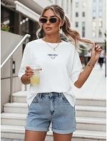 Dámské bavlněné bílé tričko HELLO FashionStreet RY2545