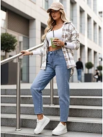 FashionStreet dámské džíny s vysokým pasem ve střihu mom fit UY2950