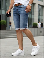 Pánské džínové šortky s páskem modré FashionStreet SX2580