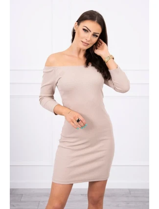 Pruhované vypasované šaty v béžové barvě Pruhované vypasované šaty v béžové barvě