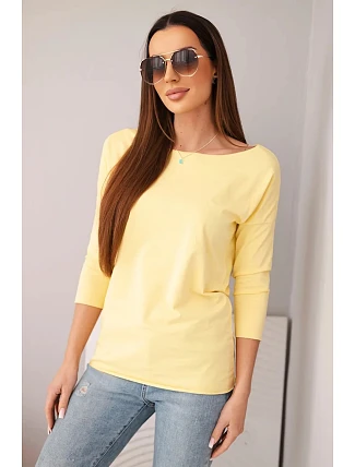 Dámská halenka s lodičkovým výstřihem citronová