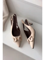 Dámské sandály na jehle s ozdobným detailem světle béžové Brienne