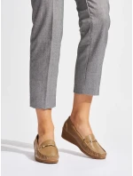 Designové mokasíny hnědé dámské na klínku Designové mokasíny hnědé dámské na klínku