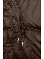 Vypasovaná dlouhá hnědá dámská zimní bunda S'west (B8201-14)