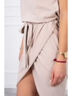 Šaty s obálkou dole béžové