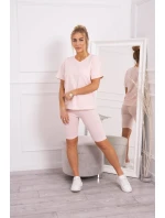 Souprava top+legíny pudrově růžová