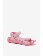 Dámské Sandály Materiálové Na Suché Zipy Lee Cooper LCW-25-34-3561L Růžové