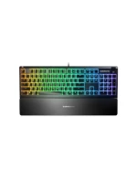 SteelSeries Apex 3 Gaming Keyboard, US Layout, Wired, Black Herní klávesnice SteelSeries Apex 3 Voděodolná IP32 pro ochranu proti polití, Přizpůsobitelné 10zónové RGB osvětlení reaguje na hry a Discord, Tiché herní spínače vydrží dlouho